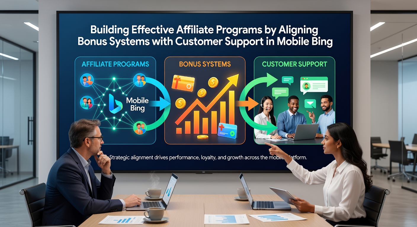 Support team collaborating with affiliate managers on bonus system adjustments for mobile bingo users