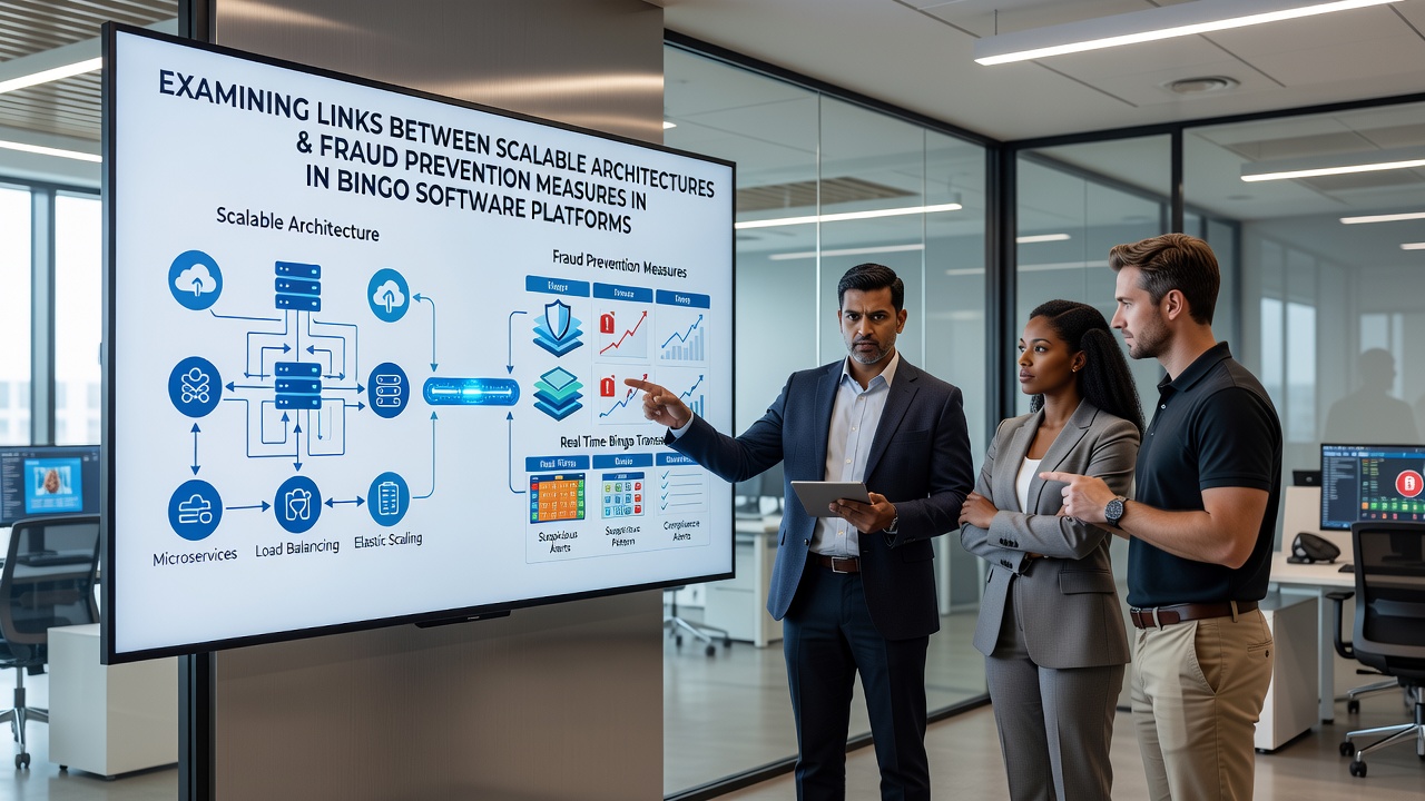 Bingo software dashboard displaying fraud prevention metrics alongside system scalability indicators