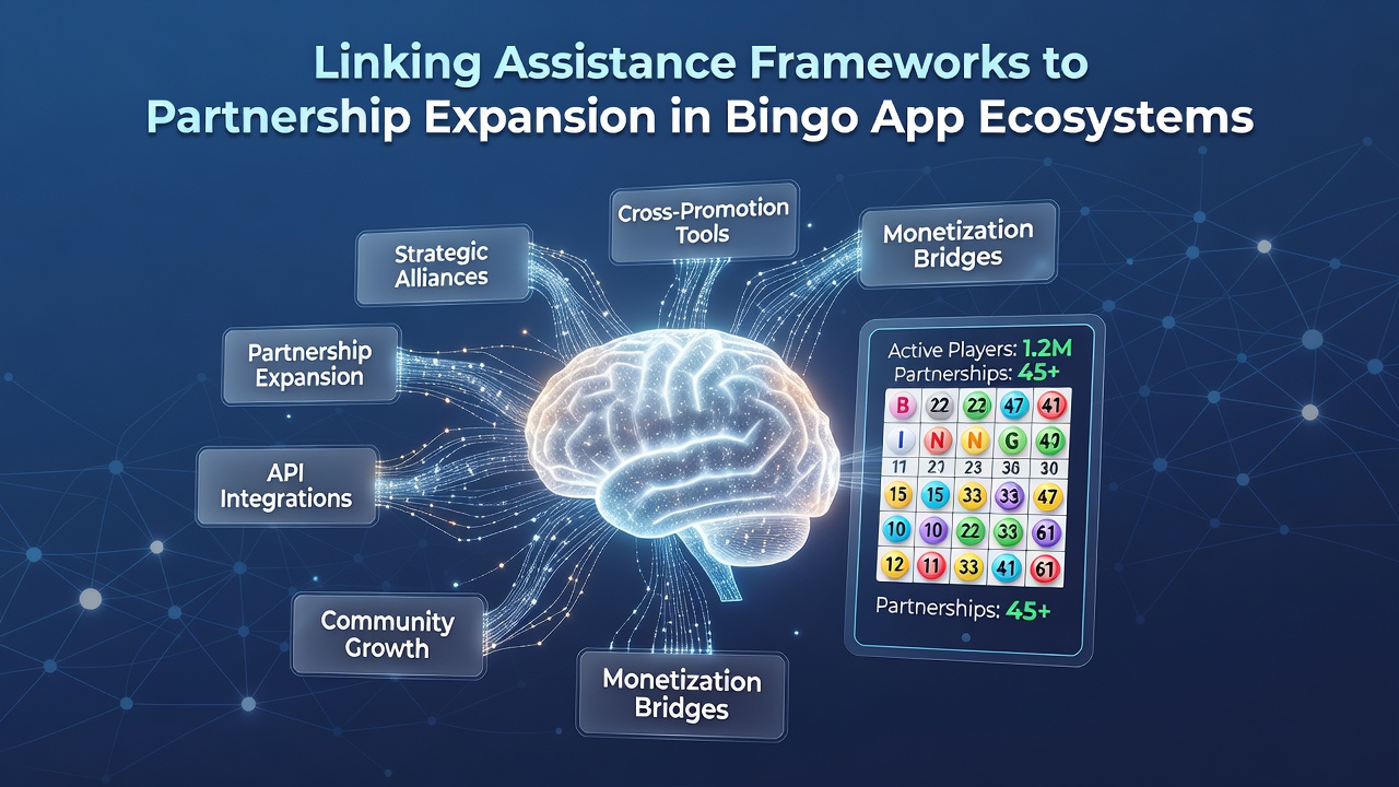 Mobile bingo partnership meeting with assistance framework dashboards displayed on screens